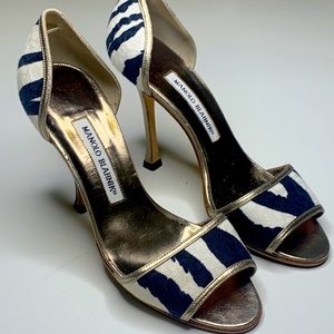 Manolo Blahnik Zebra Print Pumps